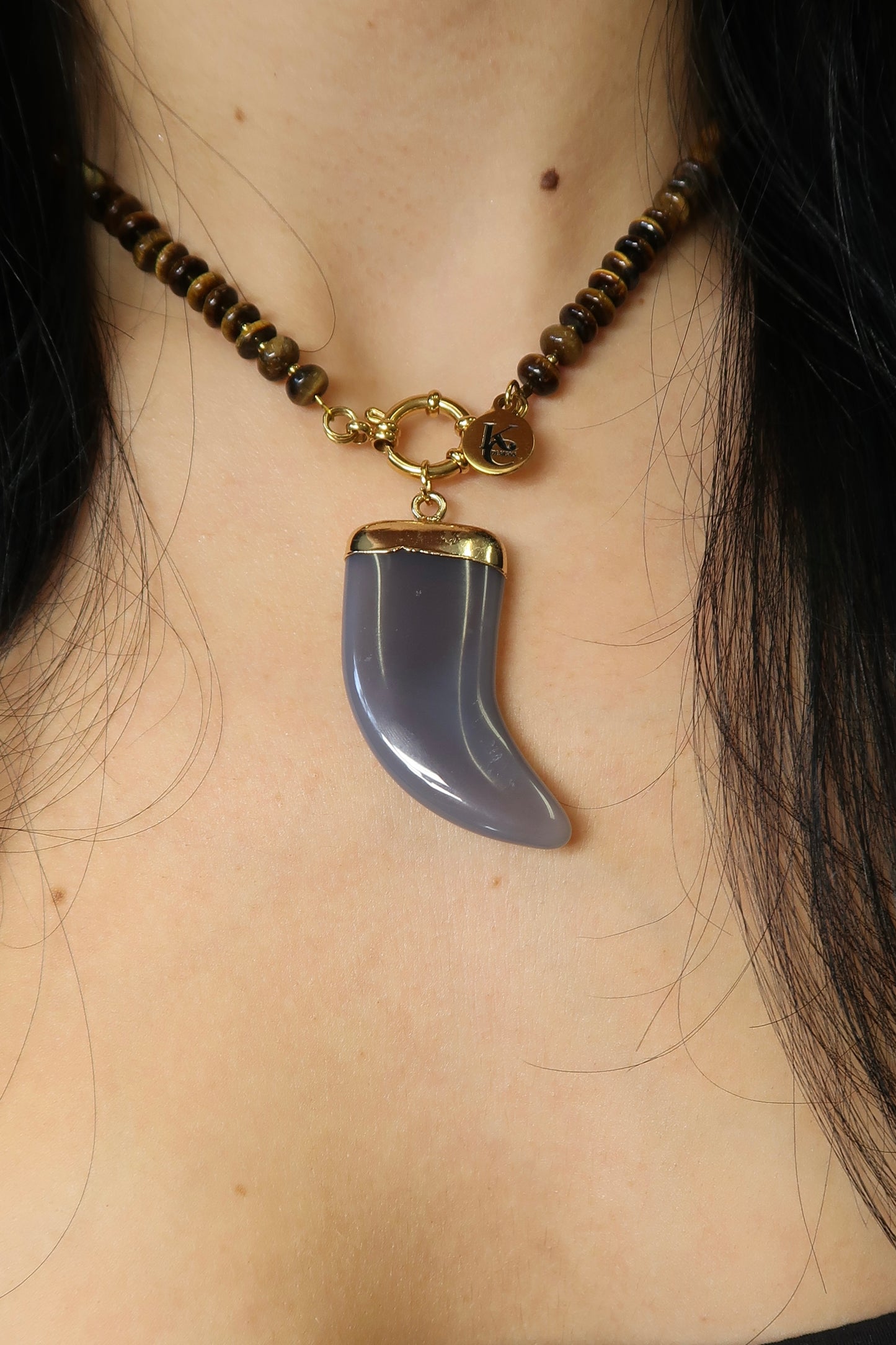 Pop Quiz Natural Stone Horn Charm