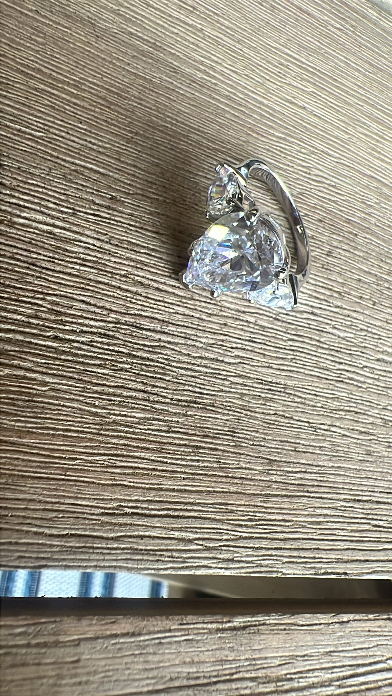 Imposter .925 Sterling Silver Pear 6 Carat RIng