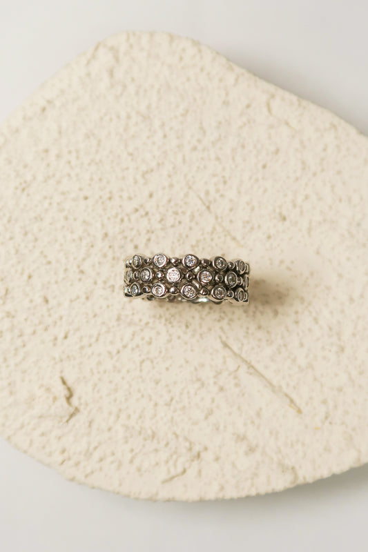 Muse .925 Sterling Silver 1 Carat Moissanite Bezel Band Ring