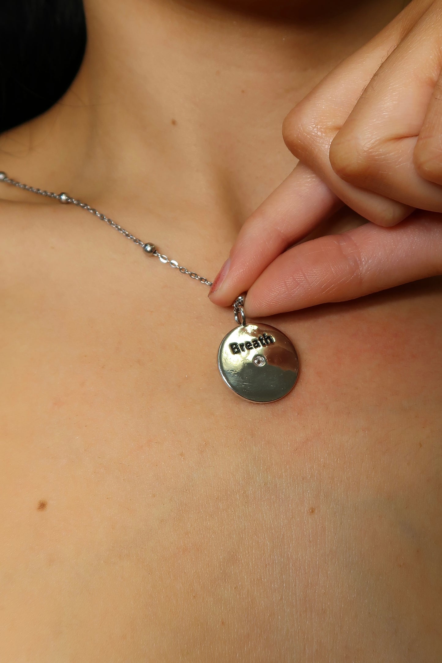 Stay Focused - Breath 316L Stainless Steel Crystal Charm