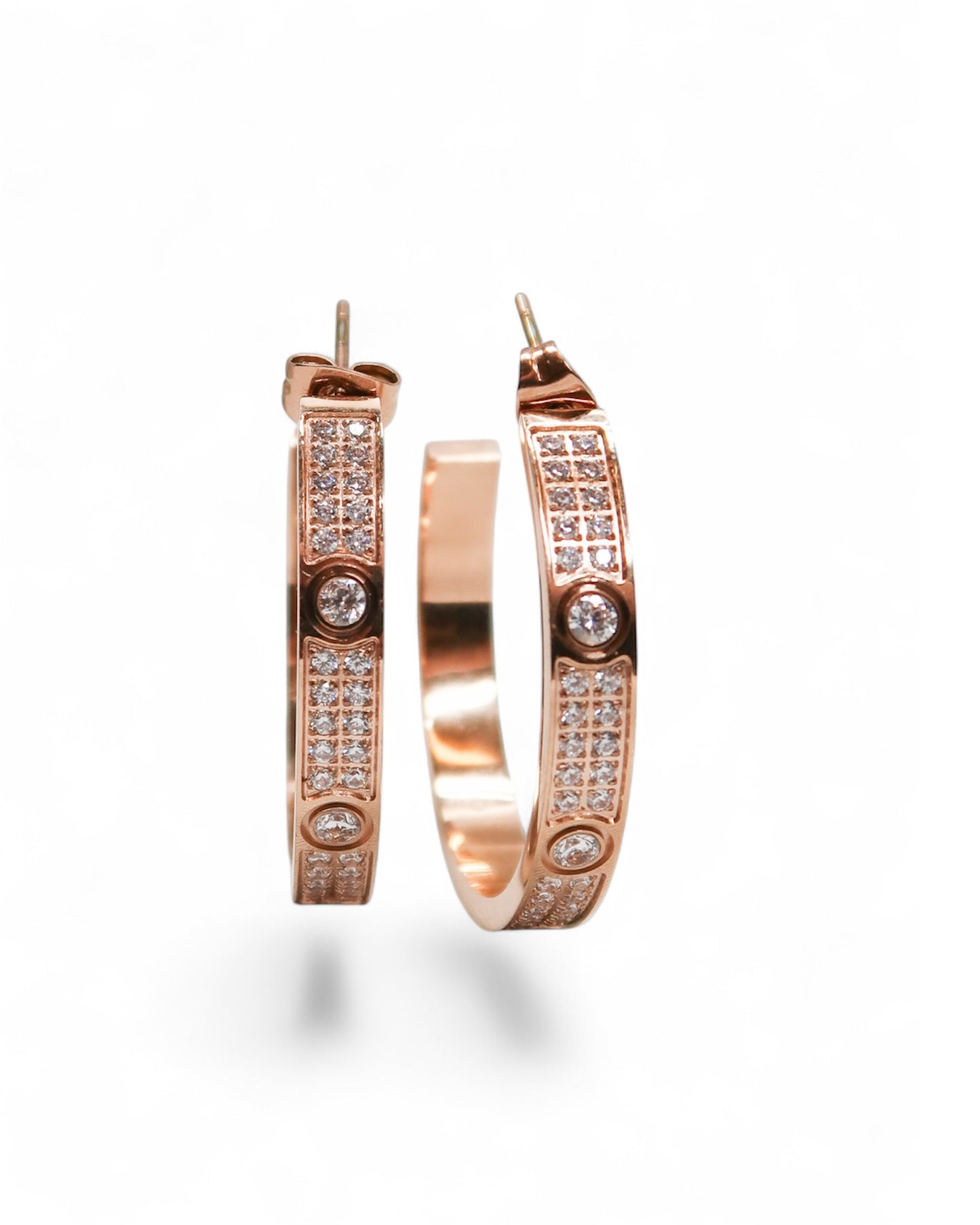 The Glimmer Crystal 316L Stainless Steel Hoops