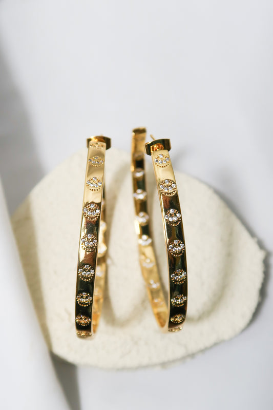 Atta Girl 316L Stainless Steel Crystal Smile Hoops