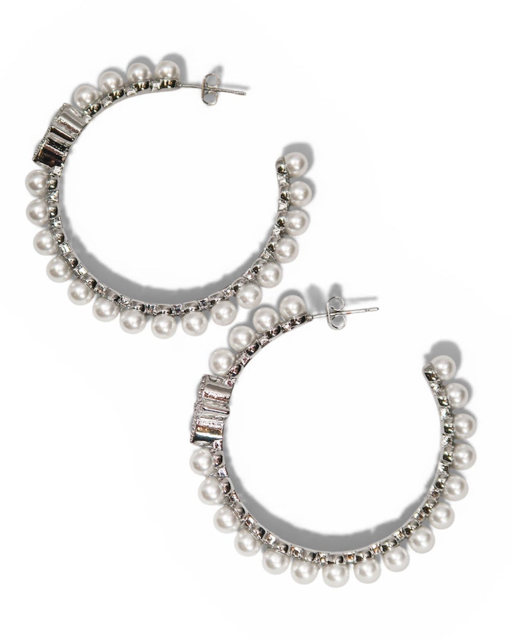 Park Avenue Pearl Hoop 316L Stainless Steel Earrings