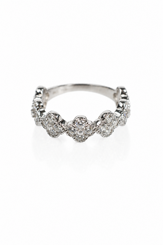 Clover Society .925 Sterling Silver Moissanite Band
