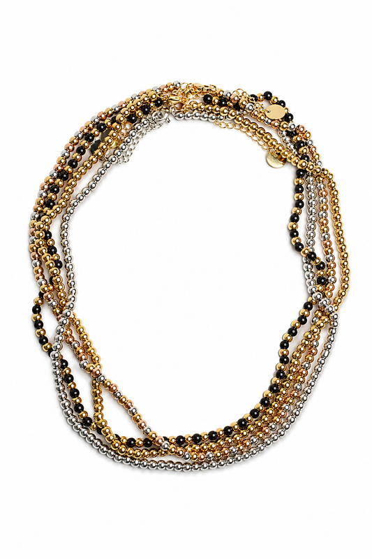 The Mixed Metals Edit 316L Stainless Steel Layering Necklace Quad
