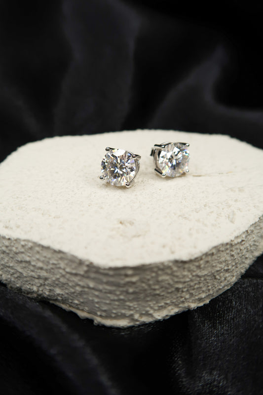 Aria .925 Sterling Silver Moissanite Stud Earrings
