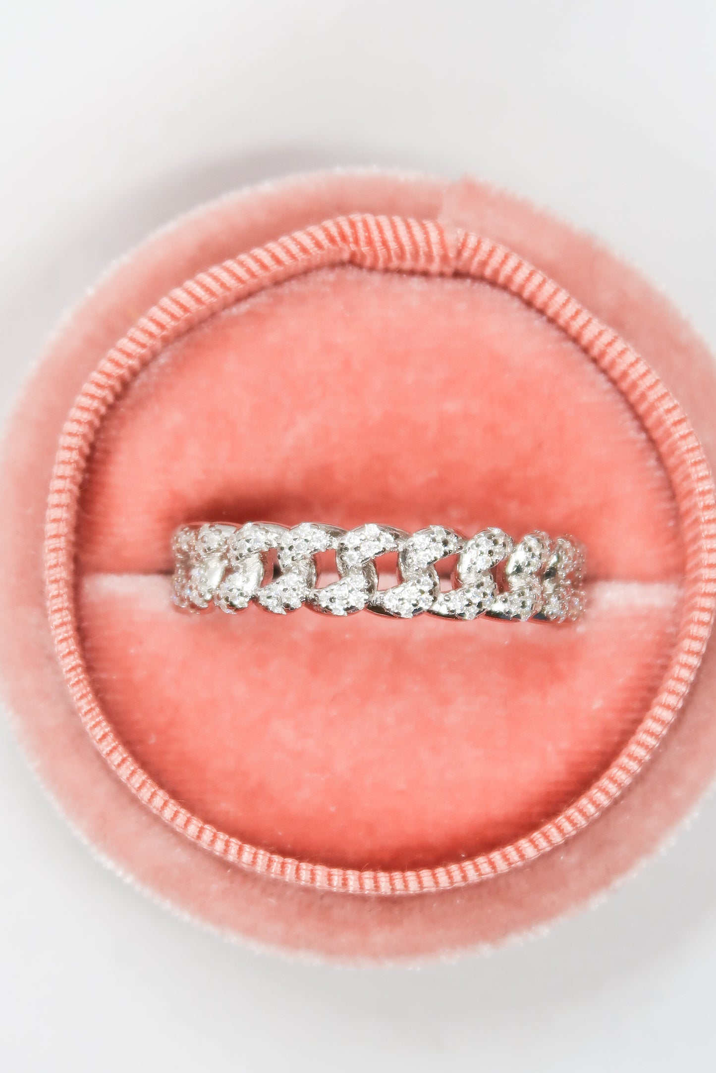 Chic Mini Link Eternity Moissanite .925 Sterling Silver  Band