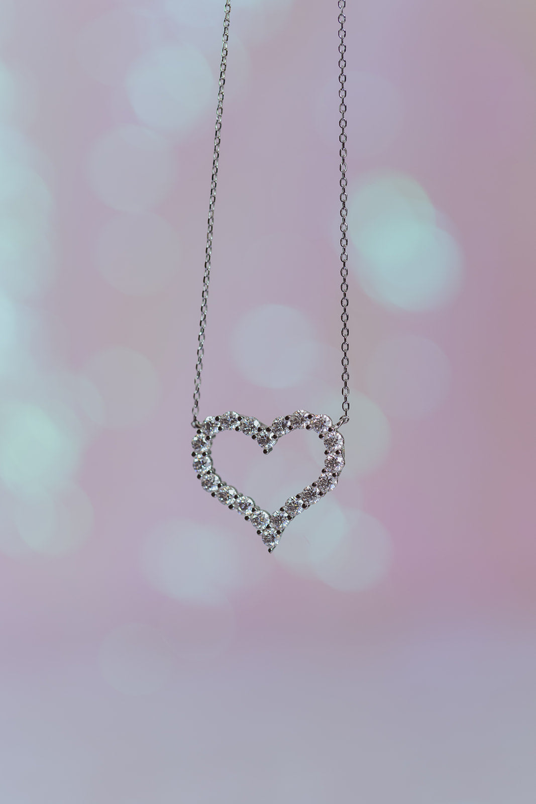 Killing Me Softly .925 Sterling Silver Moissanite Crystal Heart Necklace or Earrings