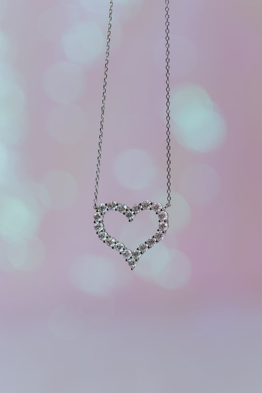 Killing Me Softly .925 Sterling Silver Moissanite Heart Necklace Pre-Order