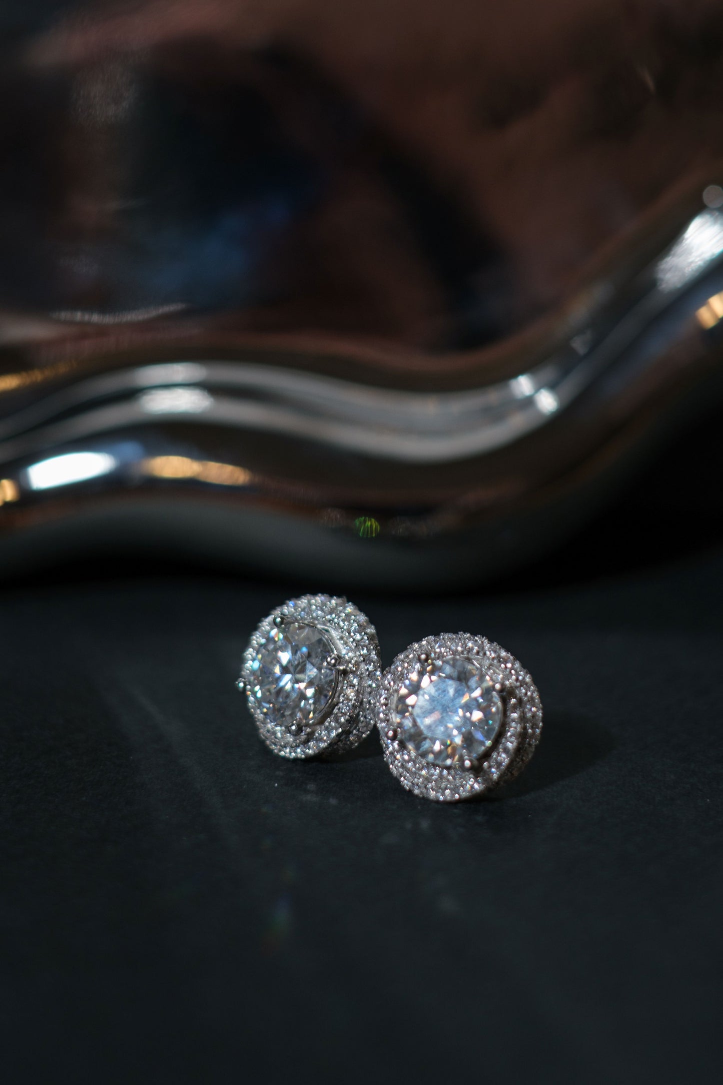 Dynasty .925 Sterling Silver 6 Carat Moissanite Studs