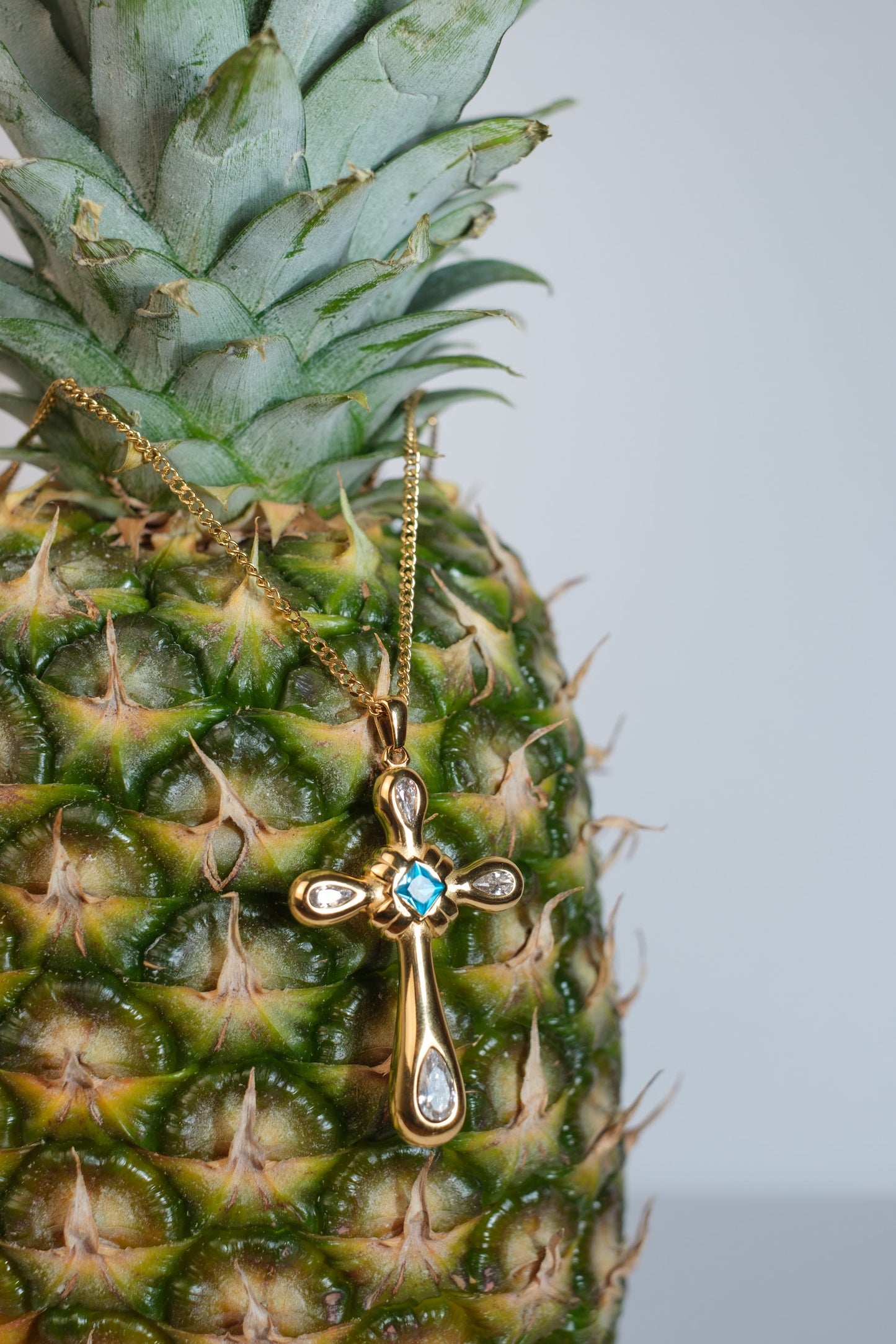 Golden Faith Cross 316L Stainless Steel Statement Necklace