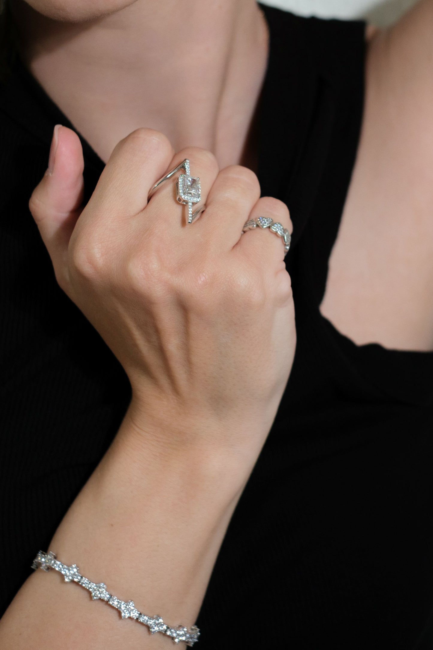 Monarch .925 Sterling Silver 3 Carat Moissanite Ring