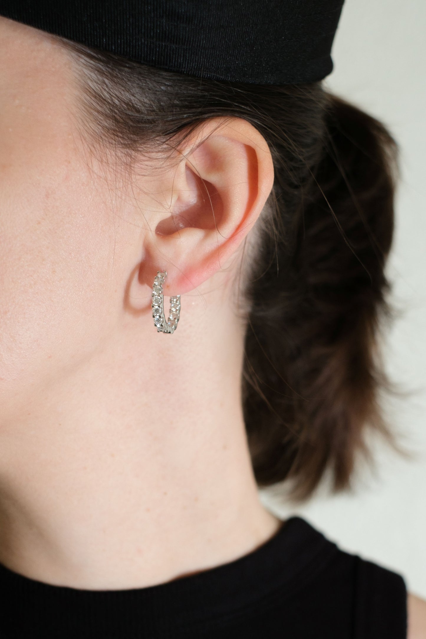 Vivi .925 Sterling Silver 3 Carat Moissanite Huggies Earrings