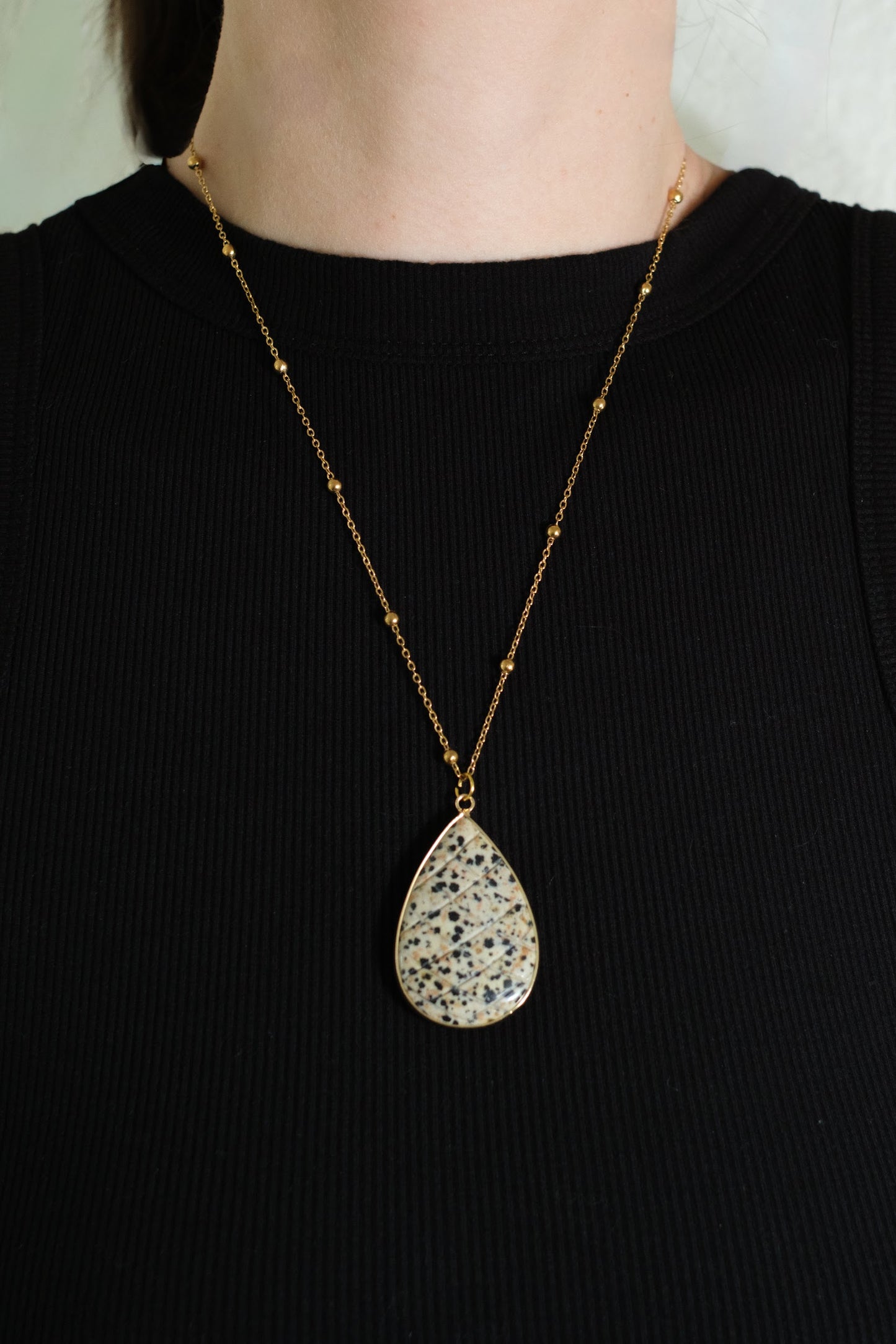 Biology Dalmatian Jasper or Onyx  Natural Stone Charm