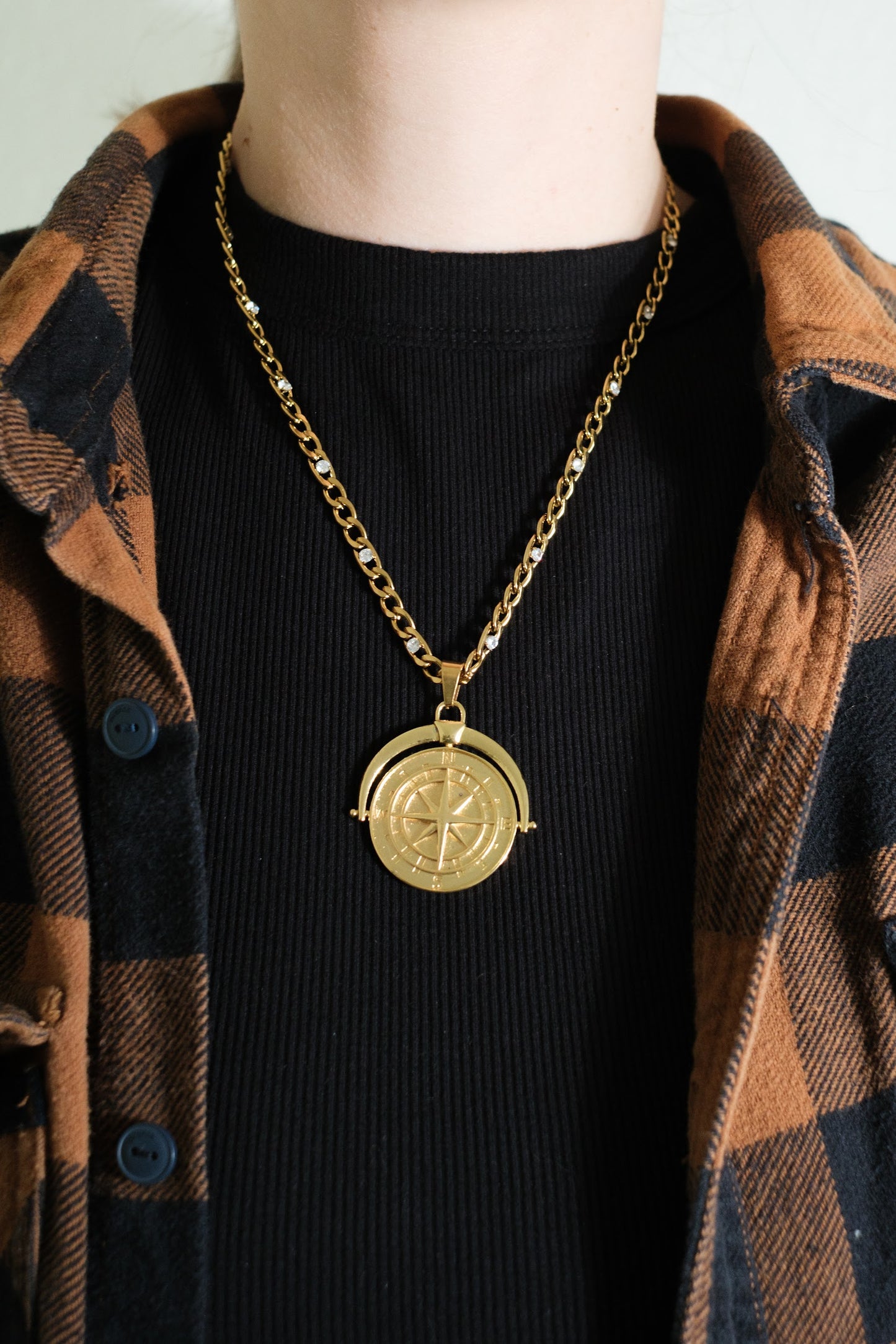 Legendary 316L Stainless Steel Compass Necklace