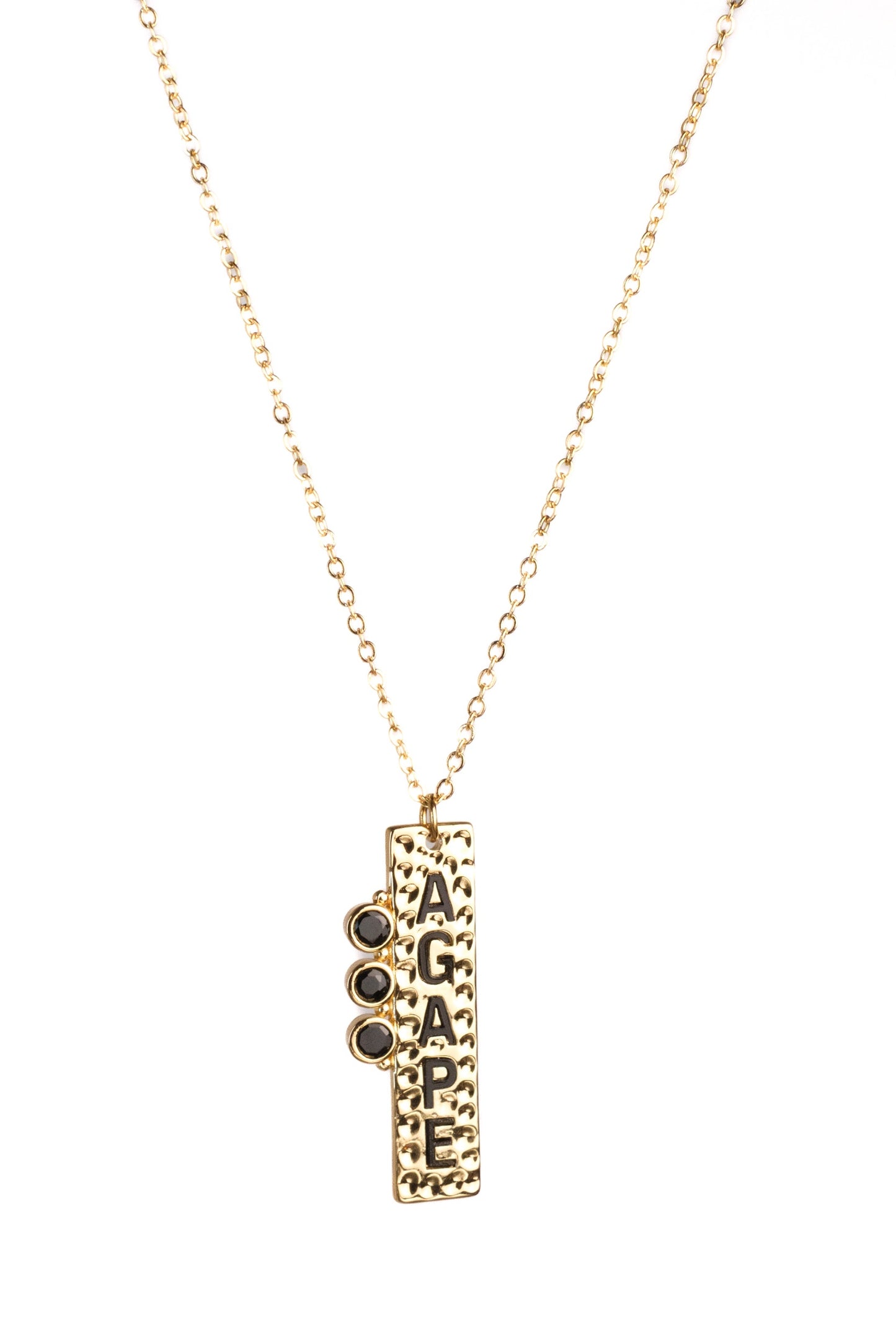Agape Onyx 316L Stainless Steel Necklace