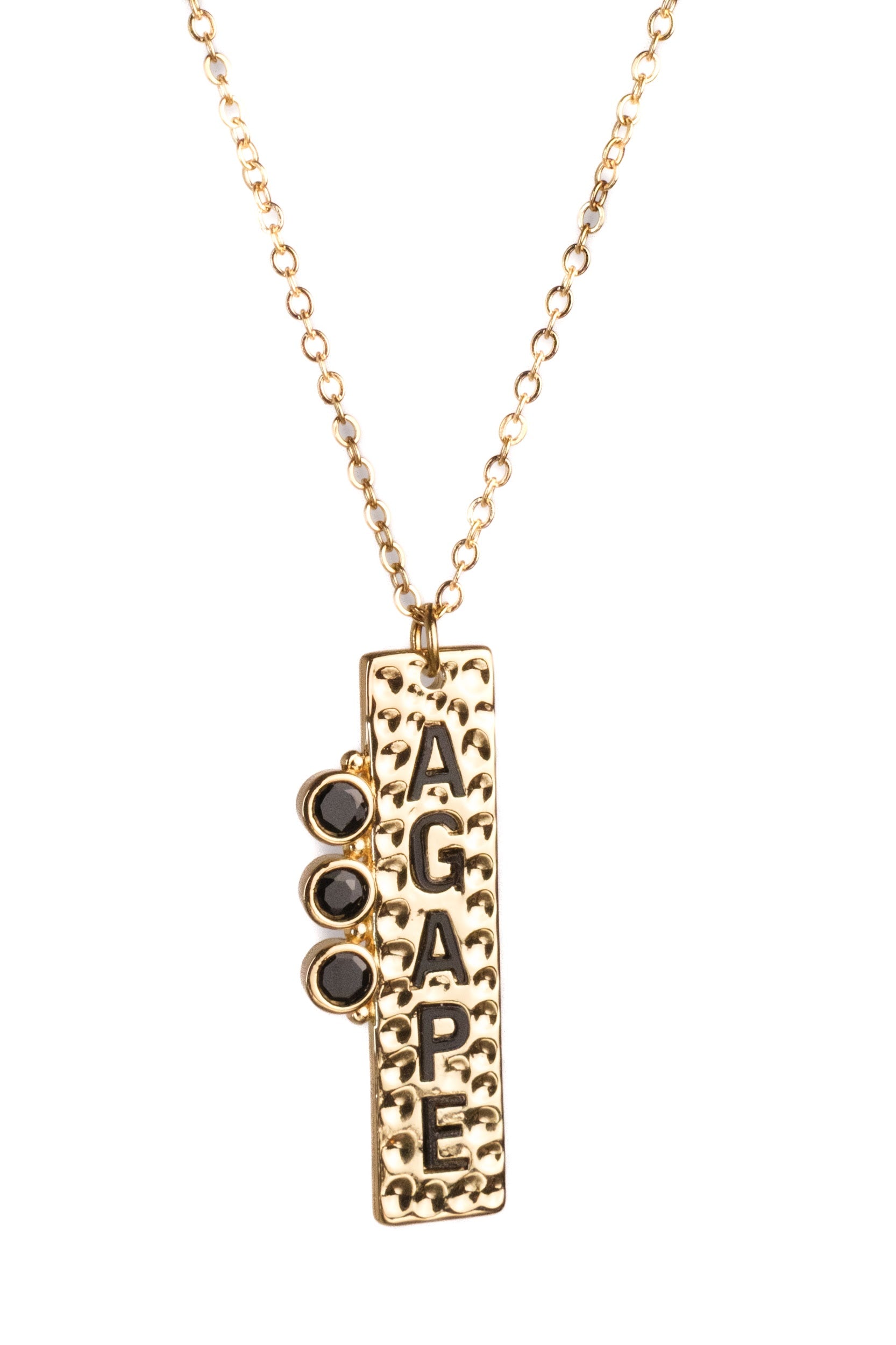 Agape Onyx Stainless Steel Necklace