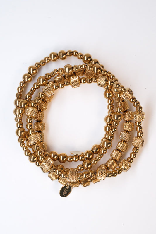 Golden Favor 316L Stainless Steel 4 Piece Bracelet Stack