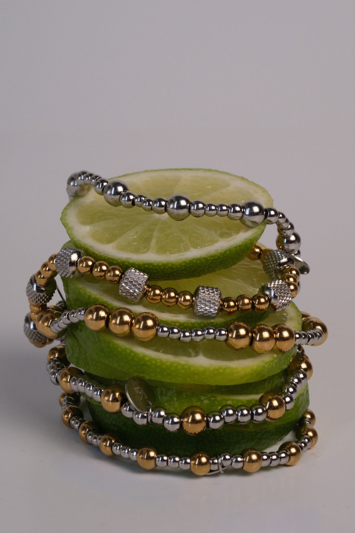 Even Odds Mixed Metal 316L Stainless Steel 5 Piece Bracelet Stack