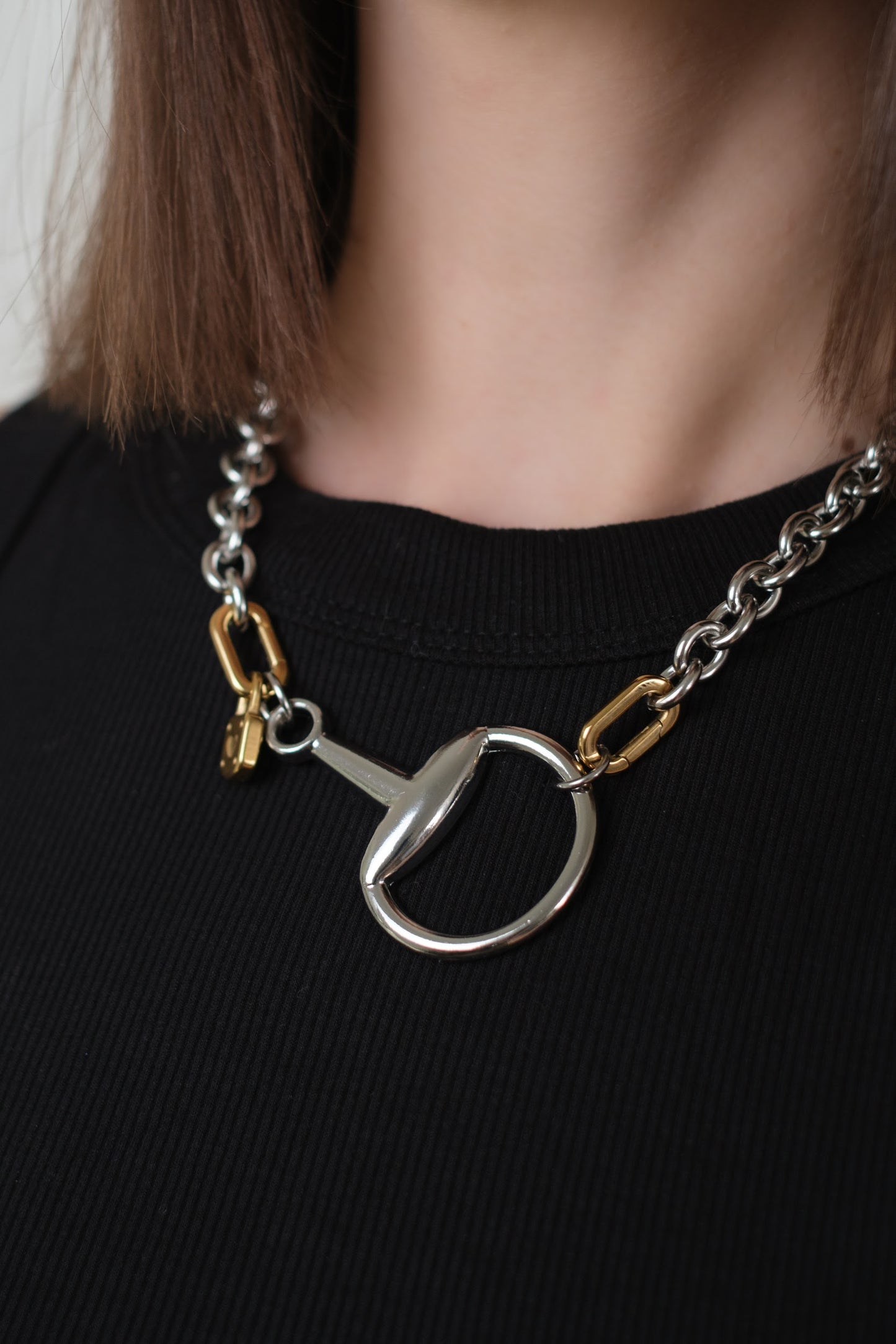 Fortuna Horse Bit 316L Stainless Steel Statement Necklace