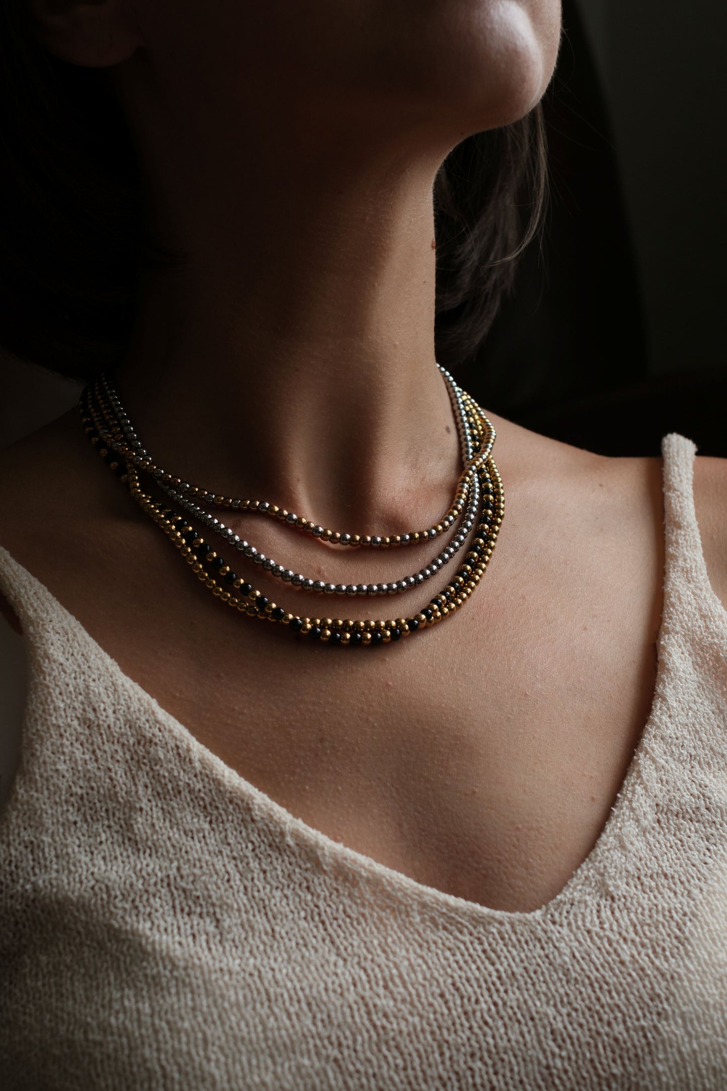 The Mixed Metals Edit 316L Stainless Steel Layering Necklace Quad