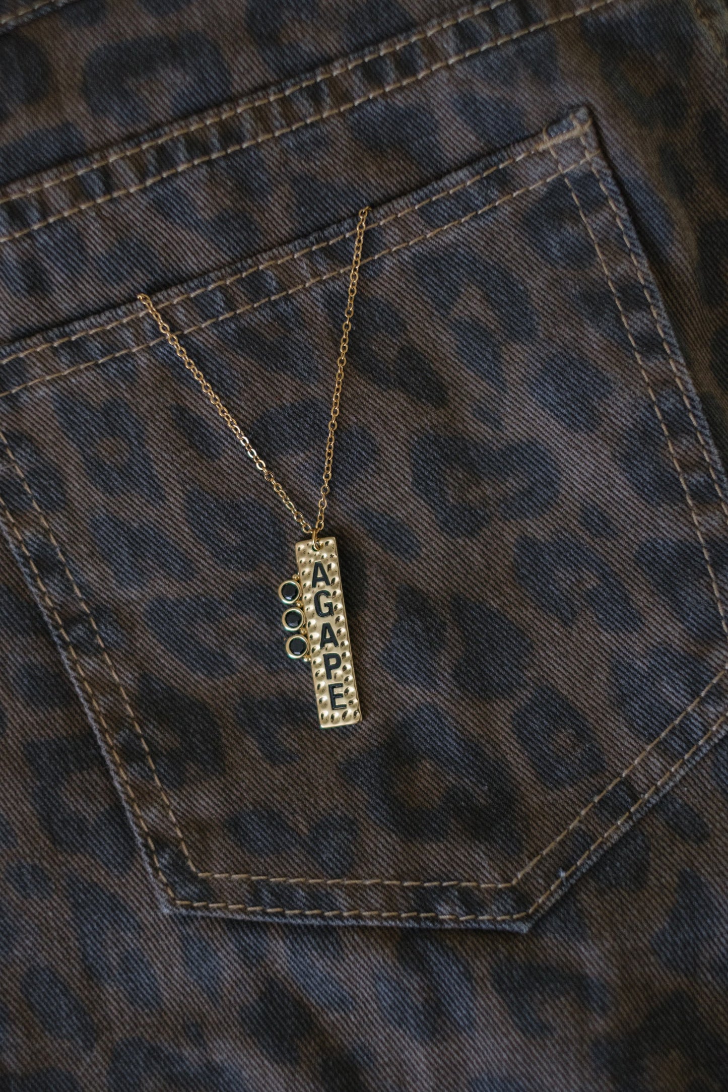 Agape Onyx 316L Stainless Steel Necklace