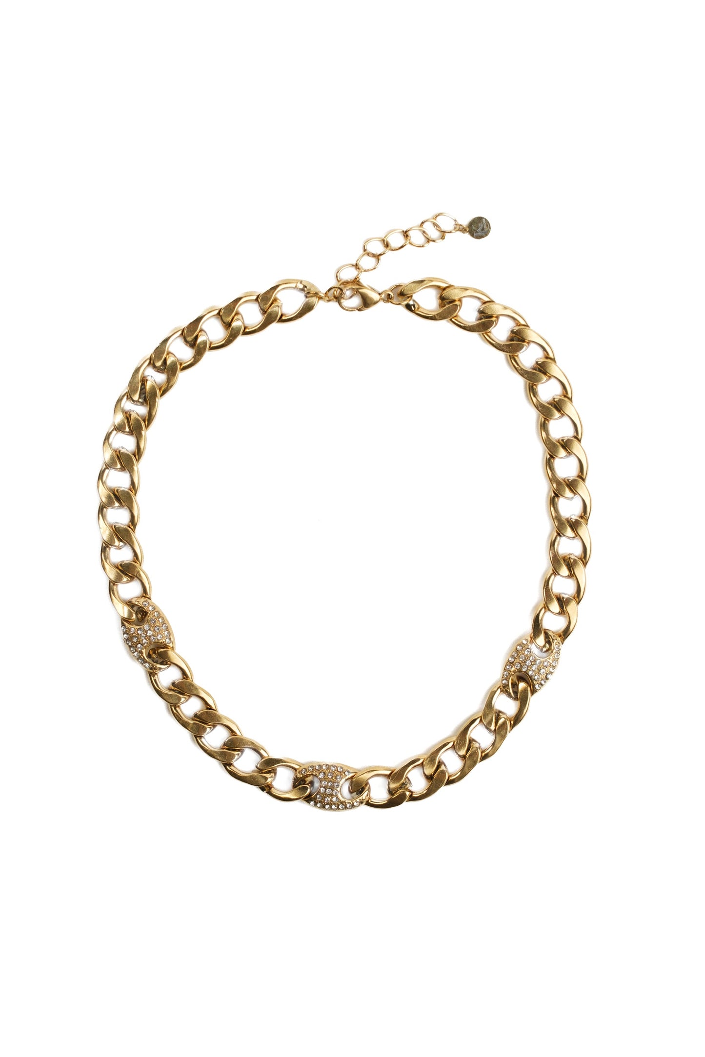 Golden Affair Crystal Cuban Link 316L Stainless Steel Crystal Link Duo