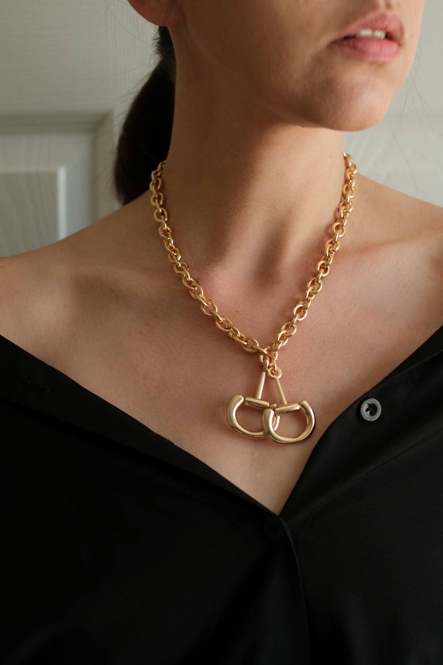 Hold the Reins Gold 316L Stainless Steel Necklace
