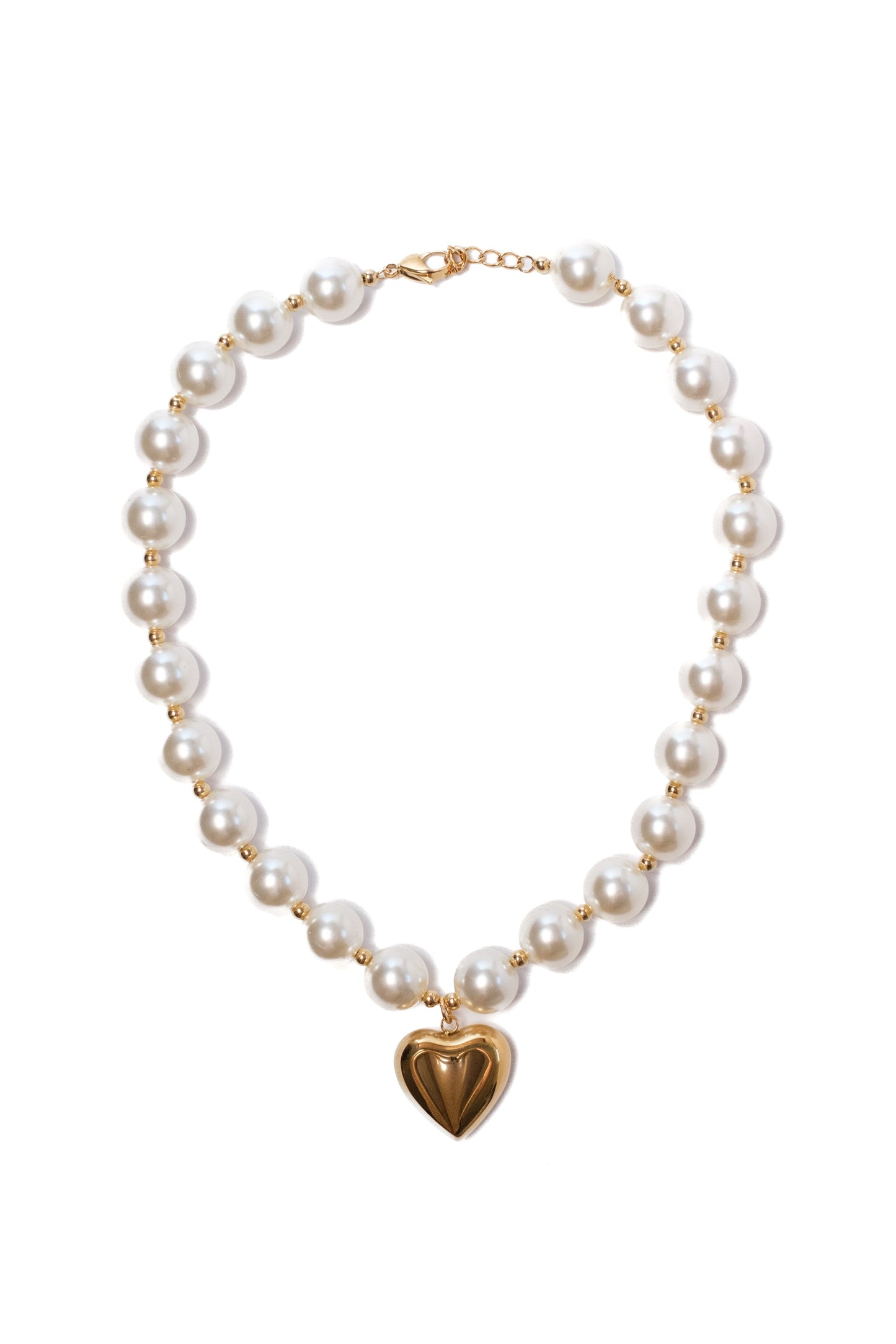 The Darling Gold Heart 316L Stainless Steel Pearl Necklace