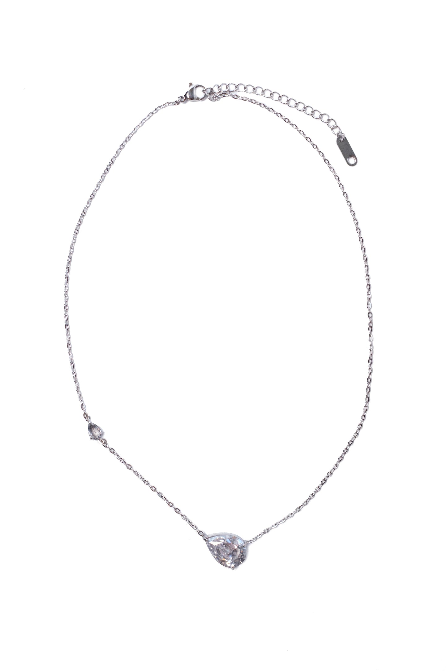 Simply Iconic Pear Crystal 316L Stainless Steel Necklace