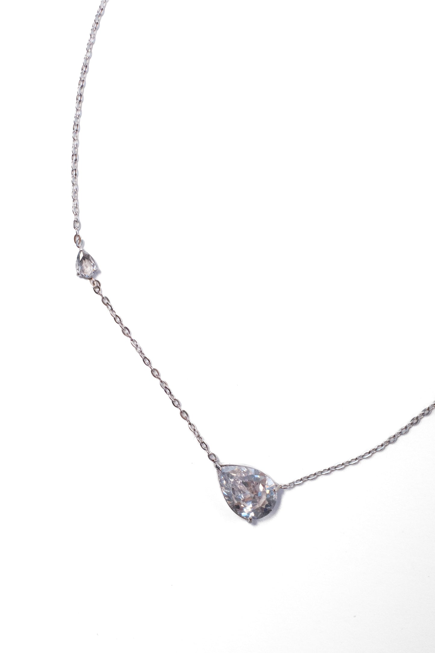 Simply Iconic Pear Crystal 316L Stainless Steel Necklace