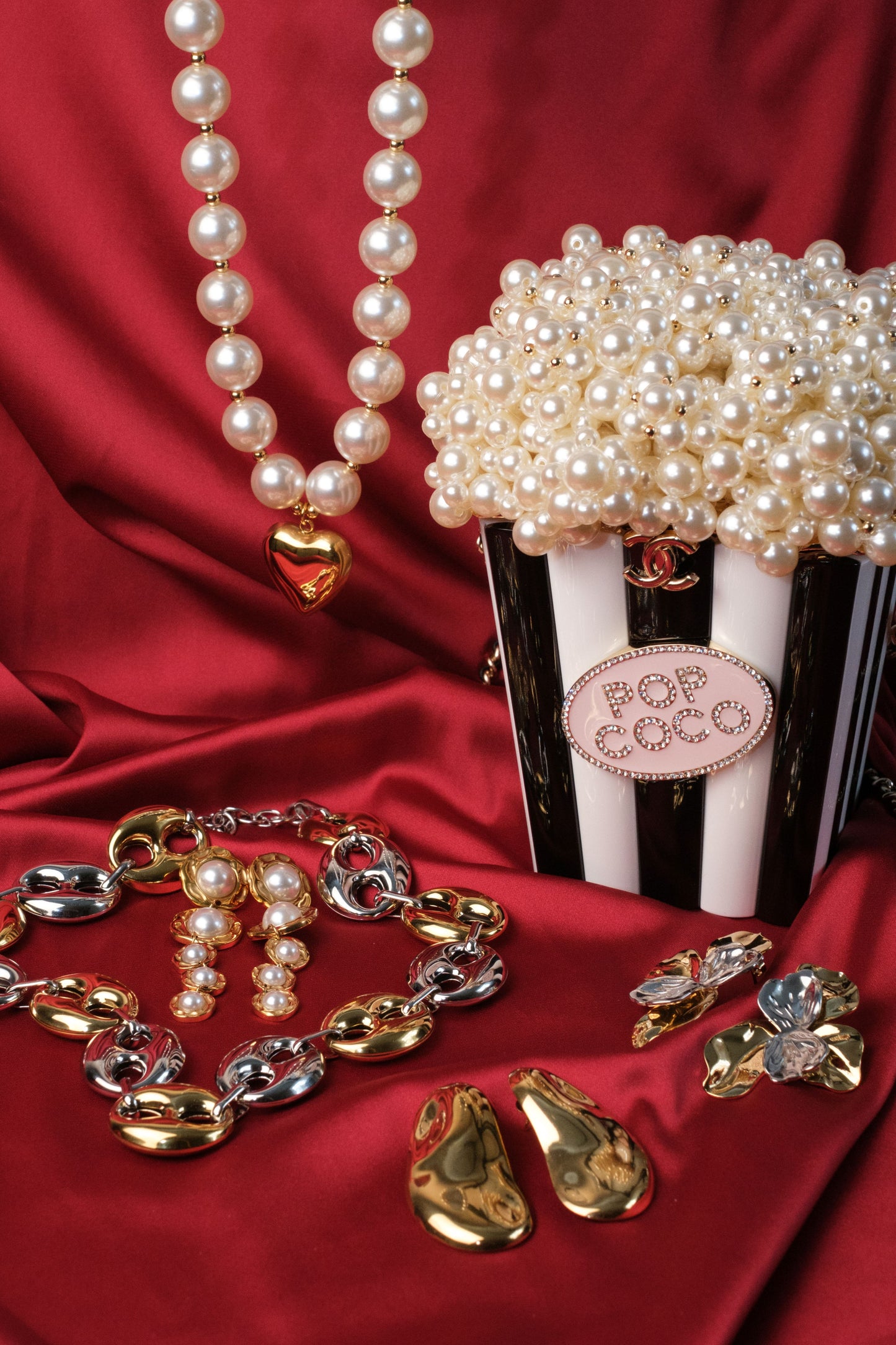 The Darling Gold Heart 316L Stainless Steel Pearl Necklace