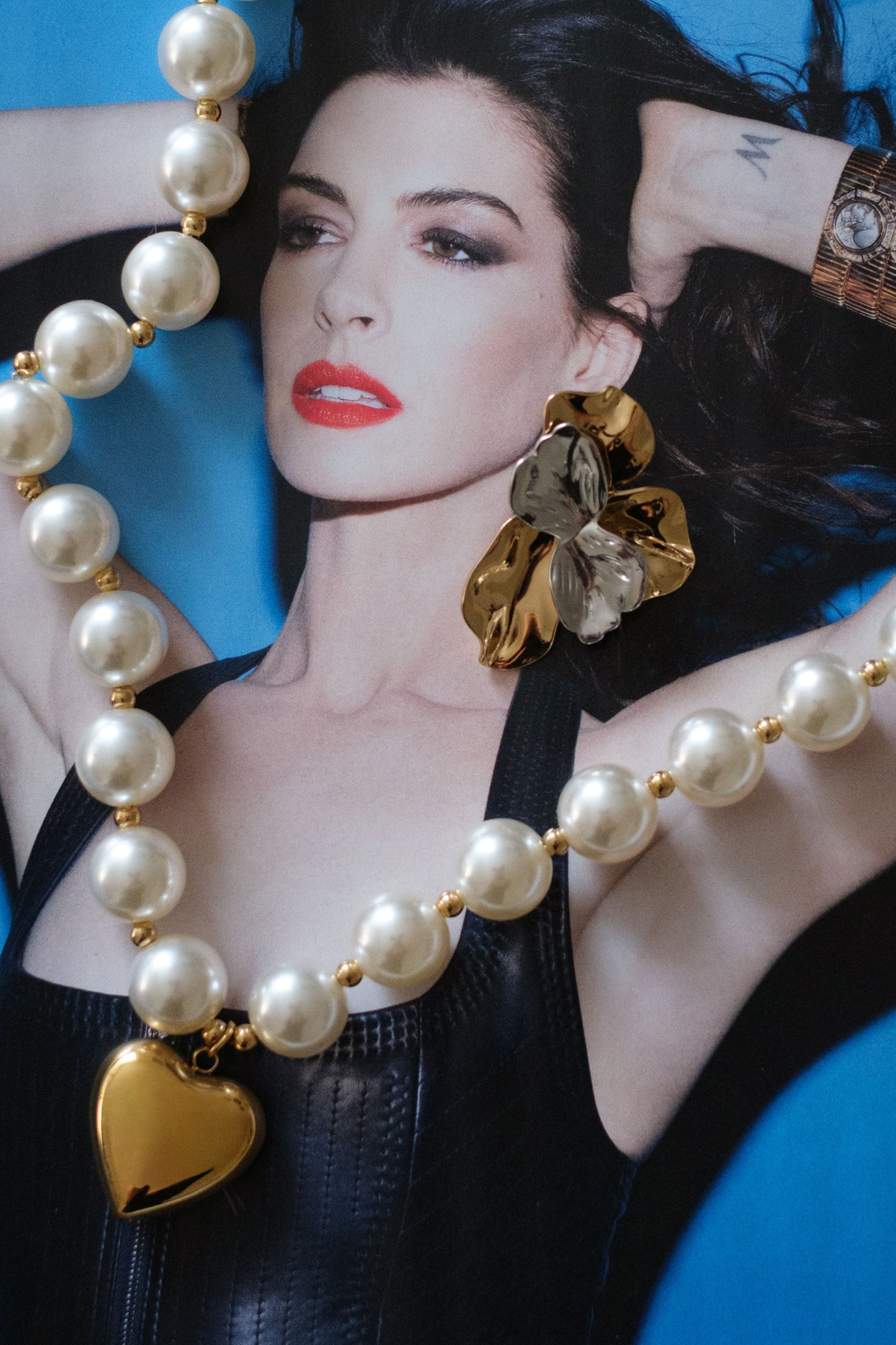 The Darling Gold Heart 316L Stainless Steel Pearl Necklace