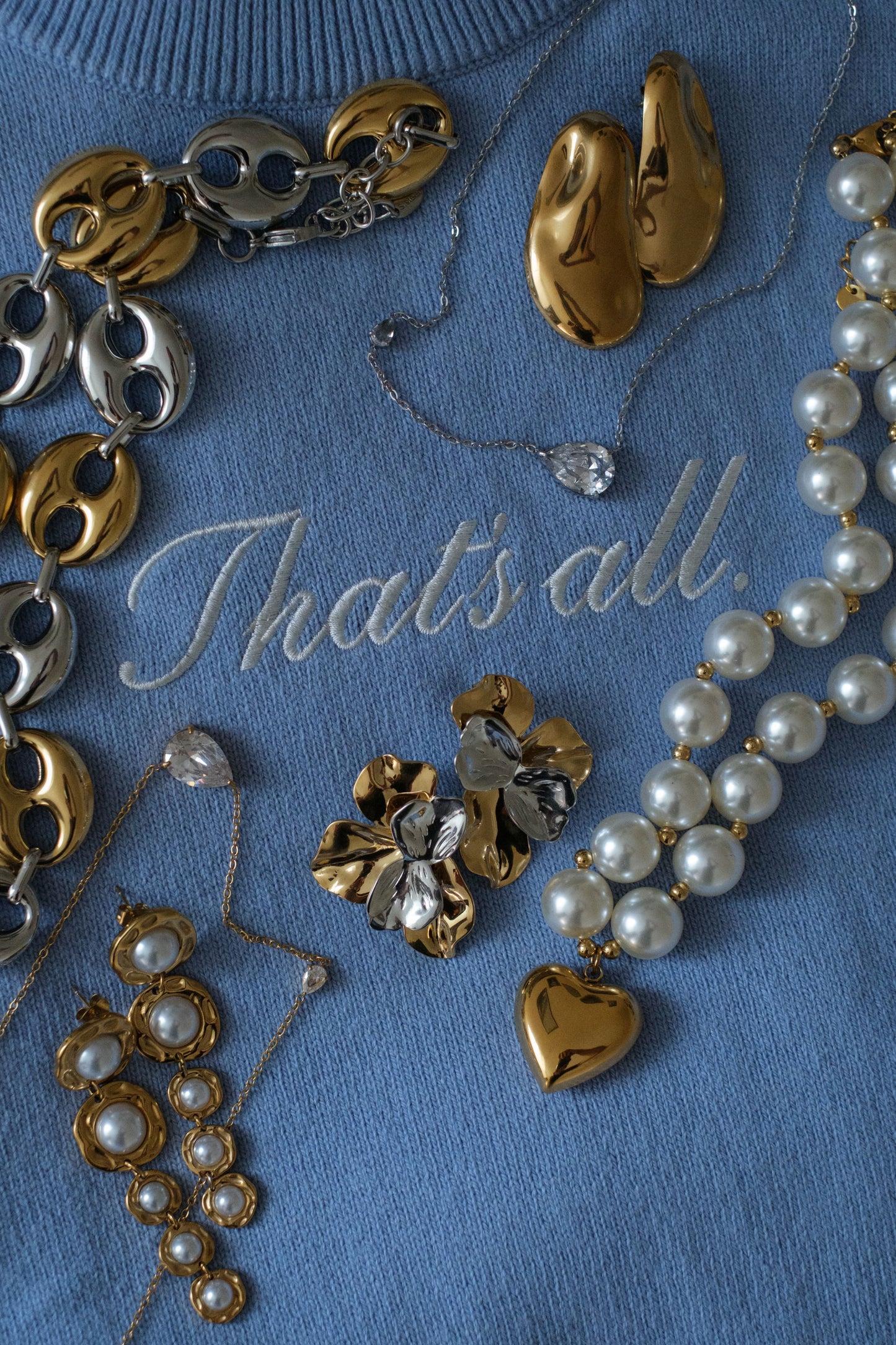 The Darling Gold Heart 316L Stainless Steel Pearl Necklace