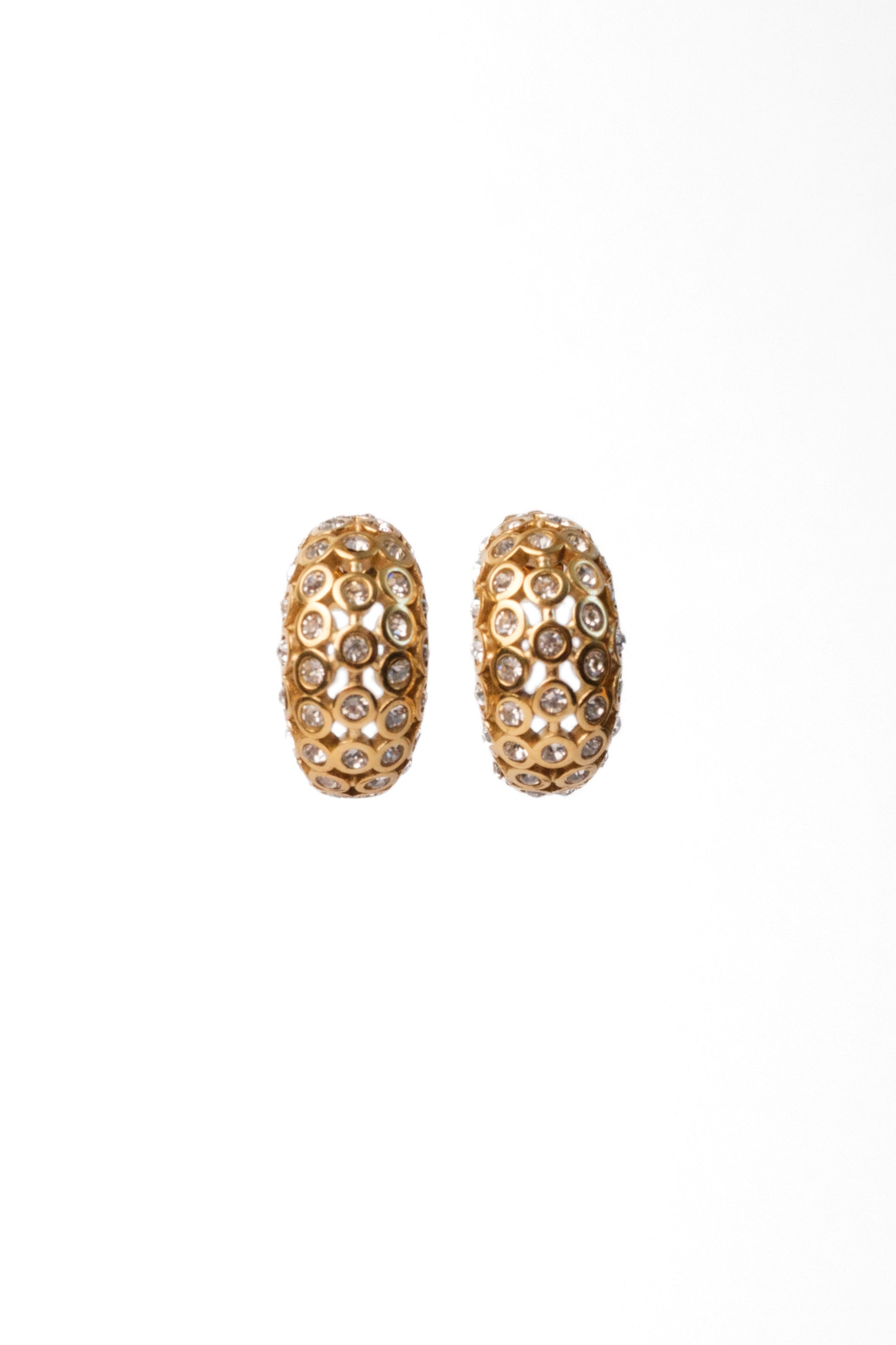 VIPs Only Crystal Studded Stainless Steel Earrings