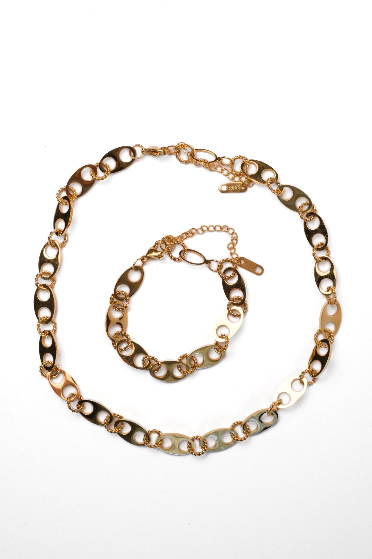 After Party 316L Stainless Steel Necklace + Bracelet Duo
