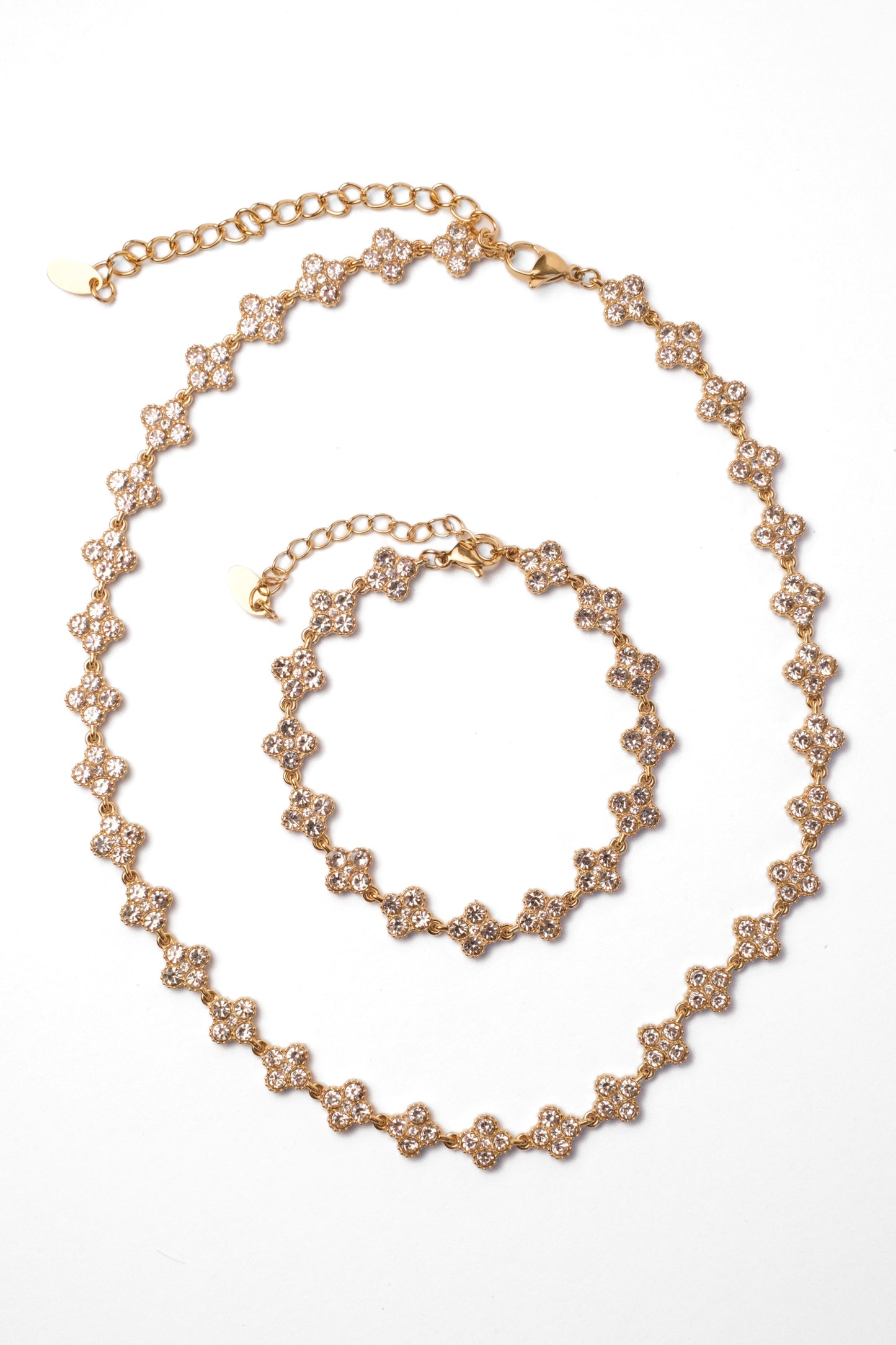 Clover Éclat 316L Stainless Steel Necklace + Bracelet Duo