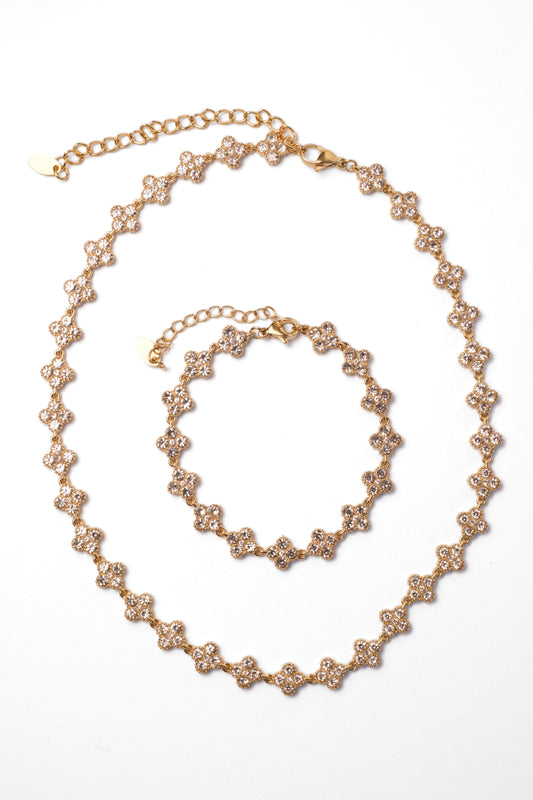 Clover Éclat 316L Stainless Steel Necklace + Bracelet Duo