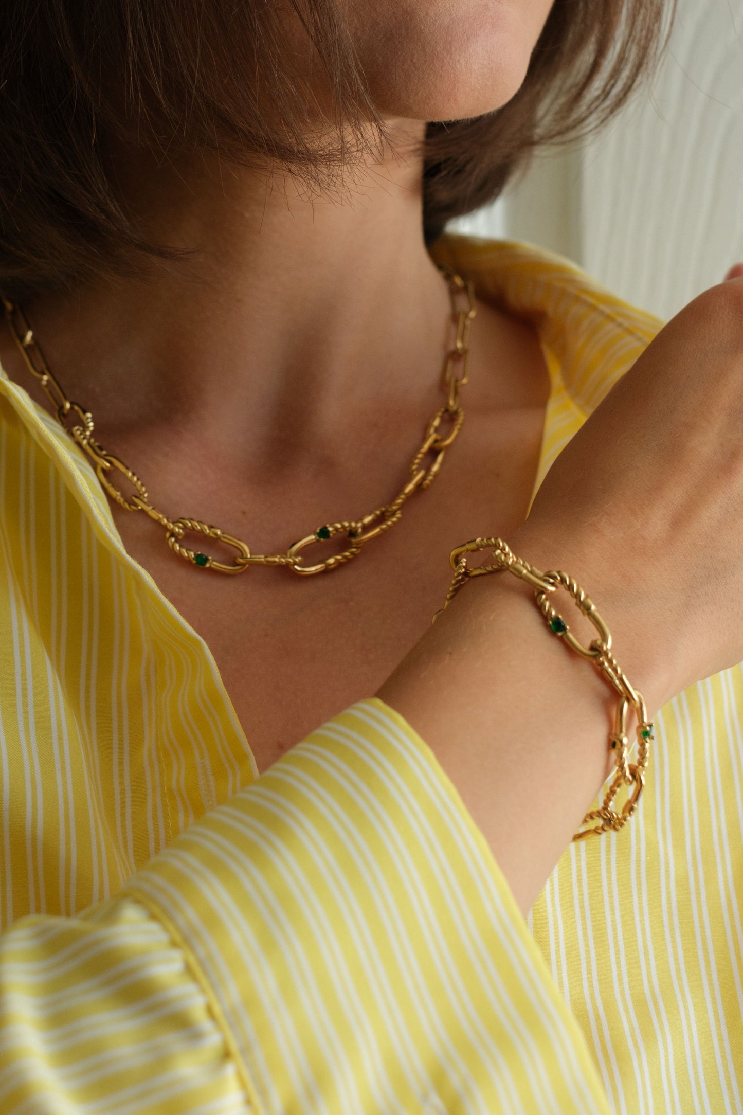 Emerald City 316L Stainless Steel Necklace + Bracelet Duo
