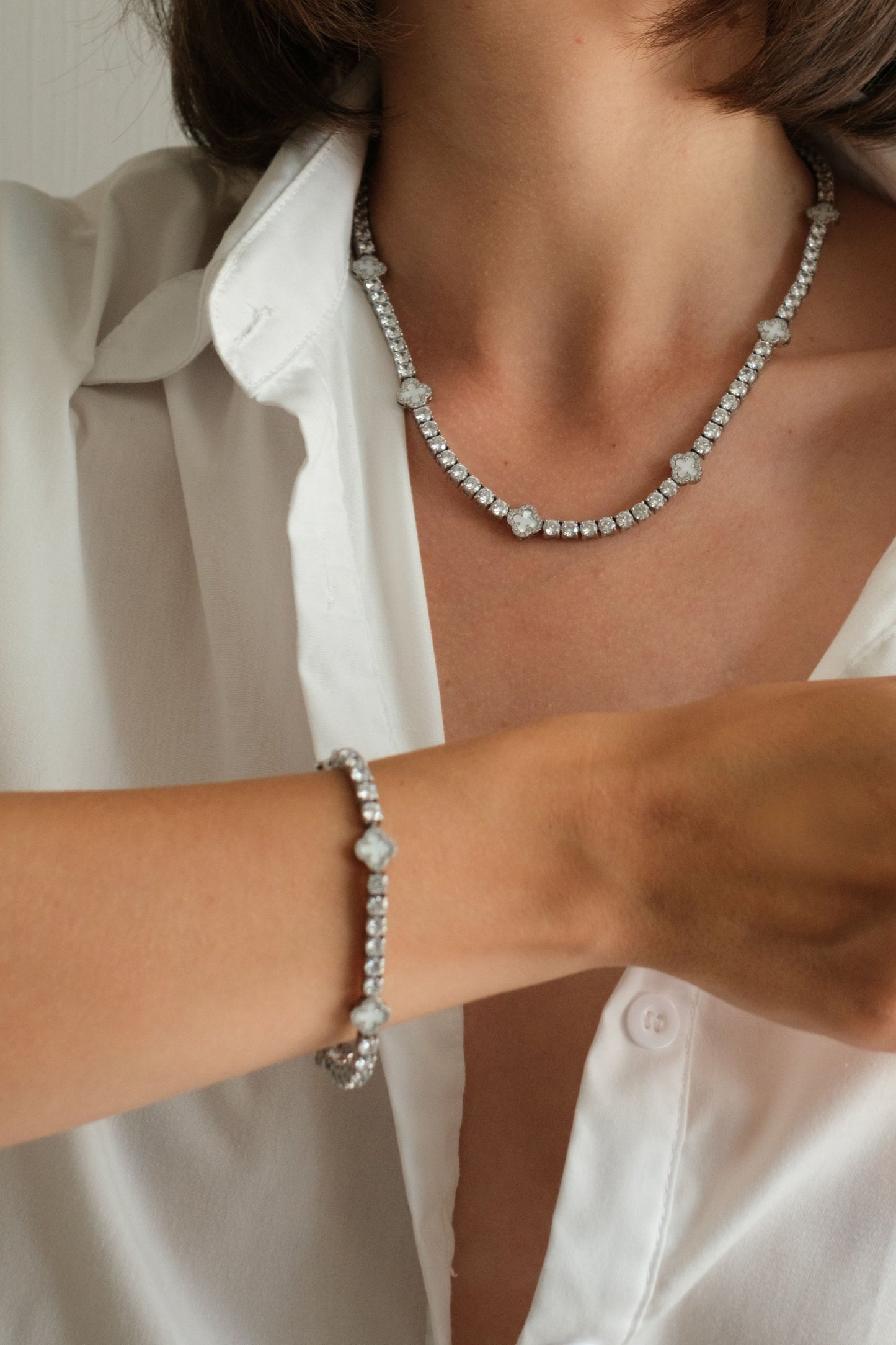 Clover Odette 316L Stainless Steel Necklace + Bracelet Duo - Pre-Order