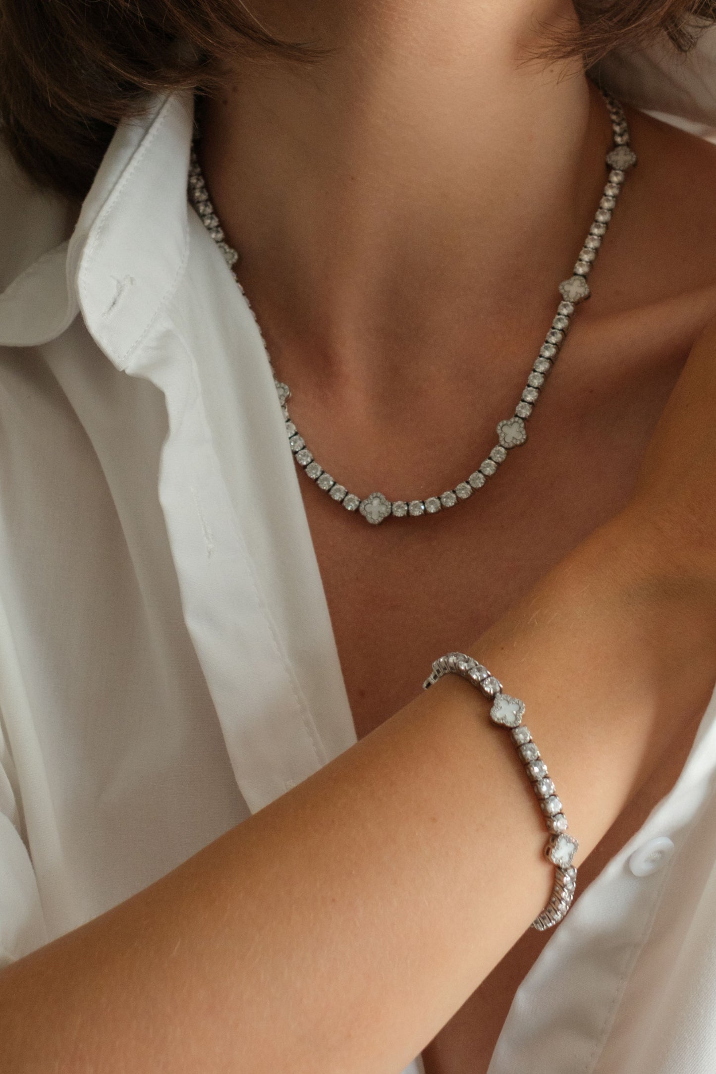 Clover Odette 316L Stainless Steel Necklace + Bracelet Duo - Pre-Order