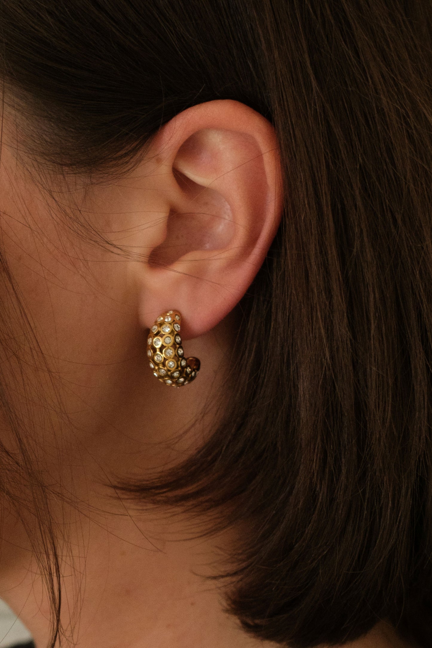 VIP Only Crystal Studded 316L Stainless Steel Earrings