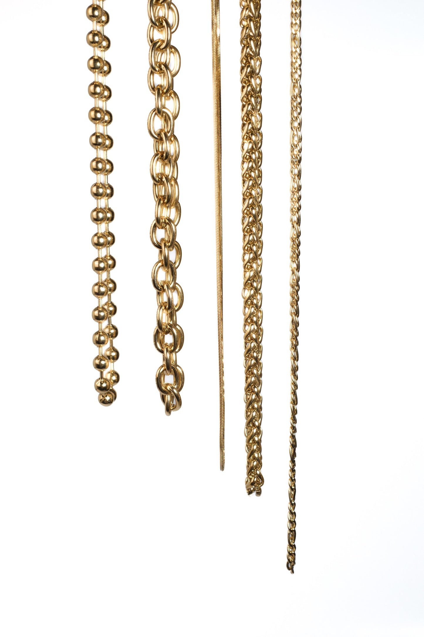 Golden Muse 316L Stainless Steel 5 Piece Necklace Ensemble