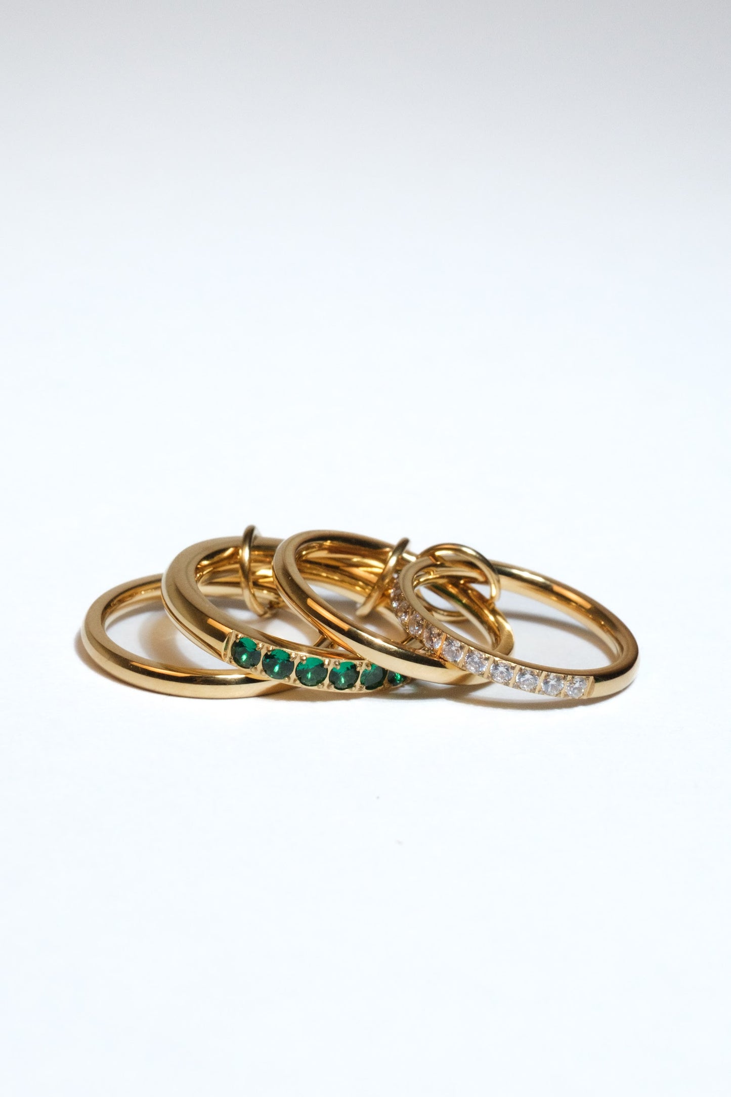 Esmeralda Royal Emerald Spinner 316L Stainless Steel Ring