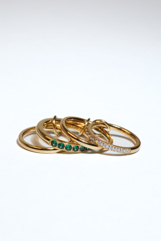 Esmeralda Royal Emerald Spinner 316L Stainless Steel Ring