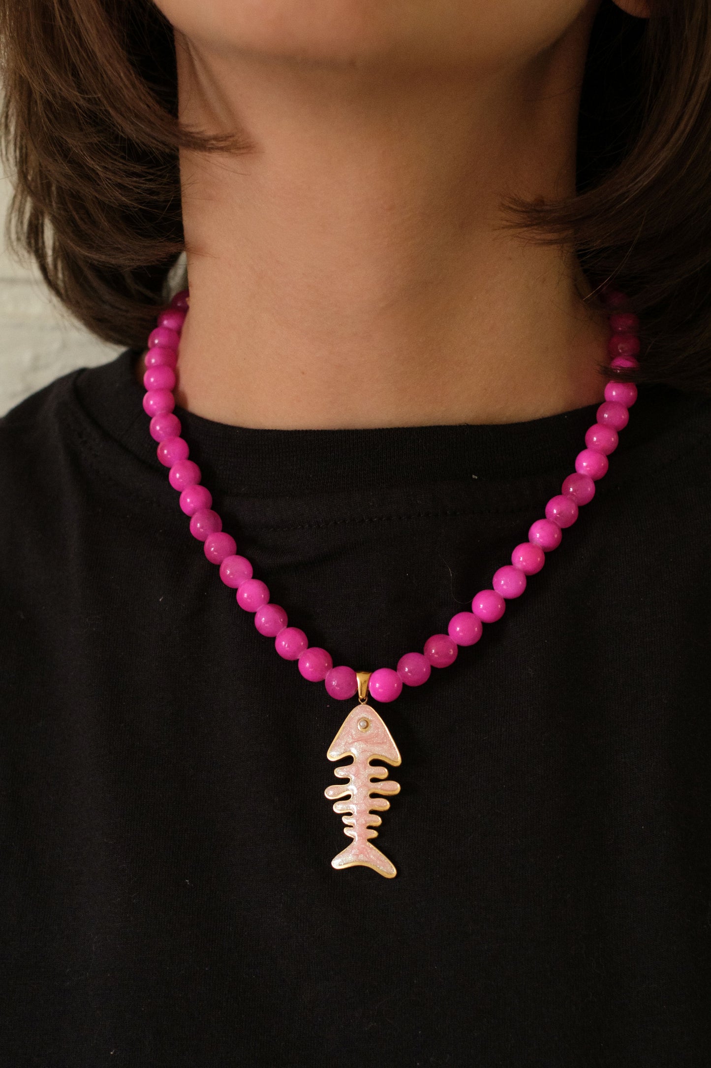 Lucky Catch Natural Stone Necklace