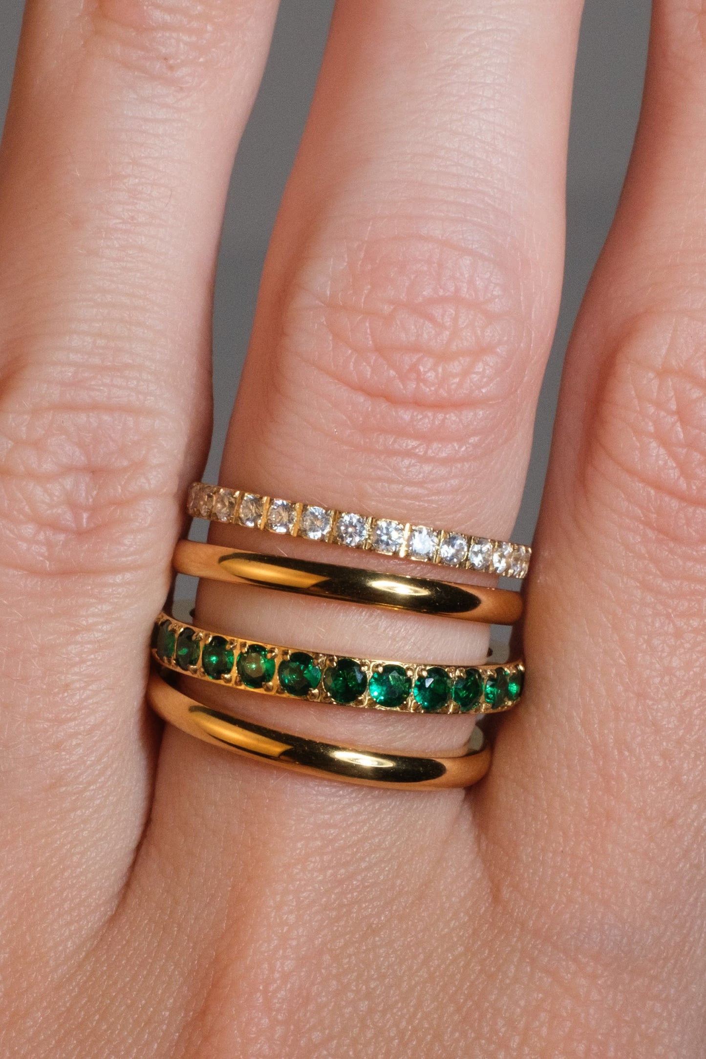 Esmeralda Royal Emerald Spinner 316L Stainless Steel Ring