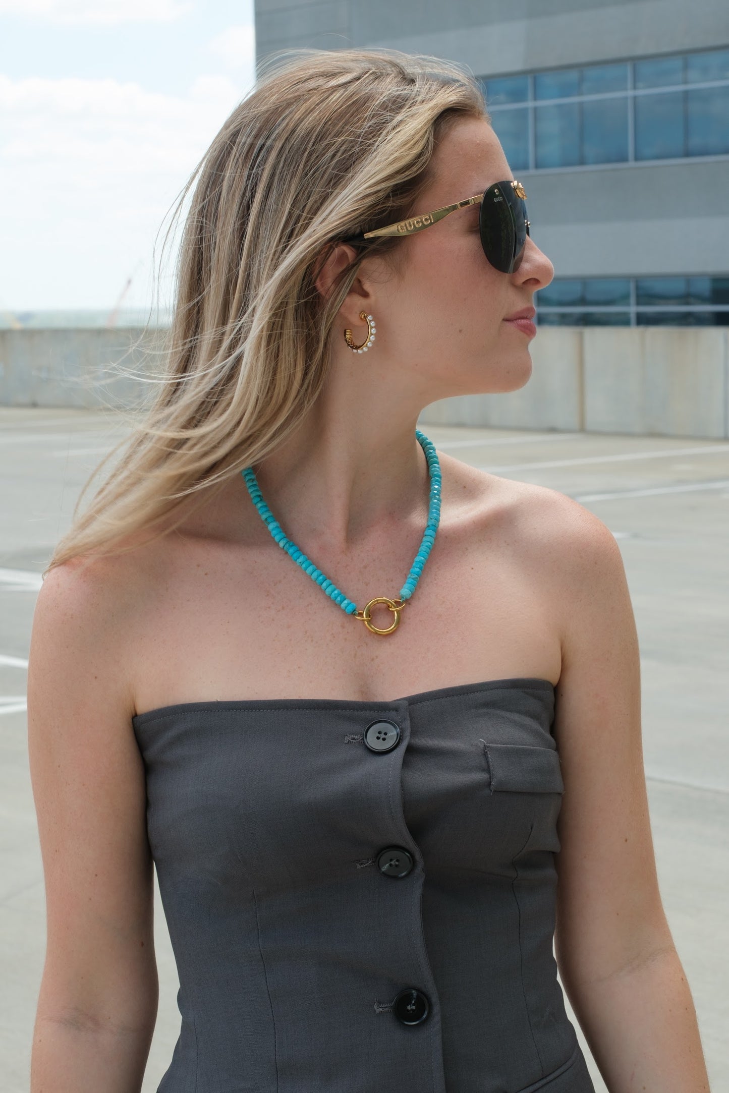 She Blooms Natural Stone Necklace