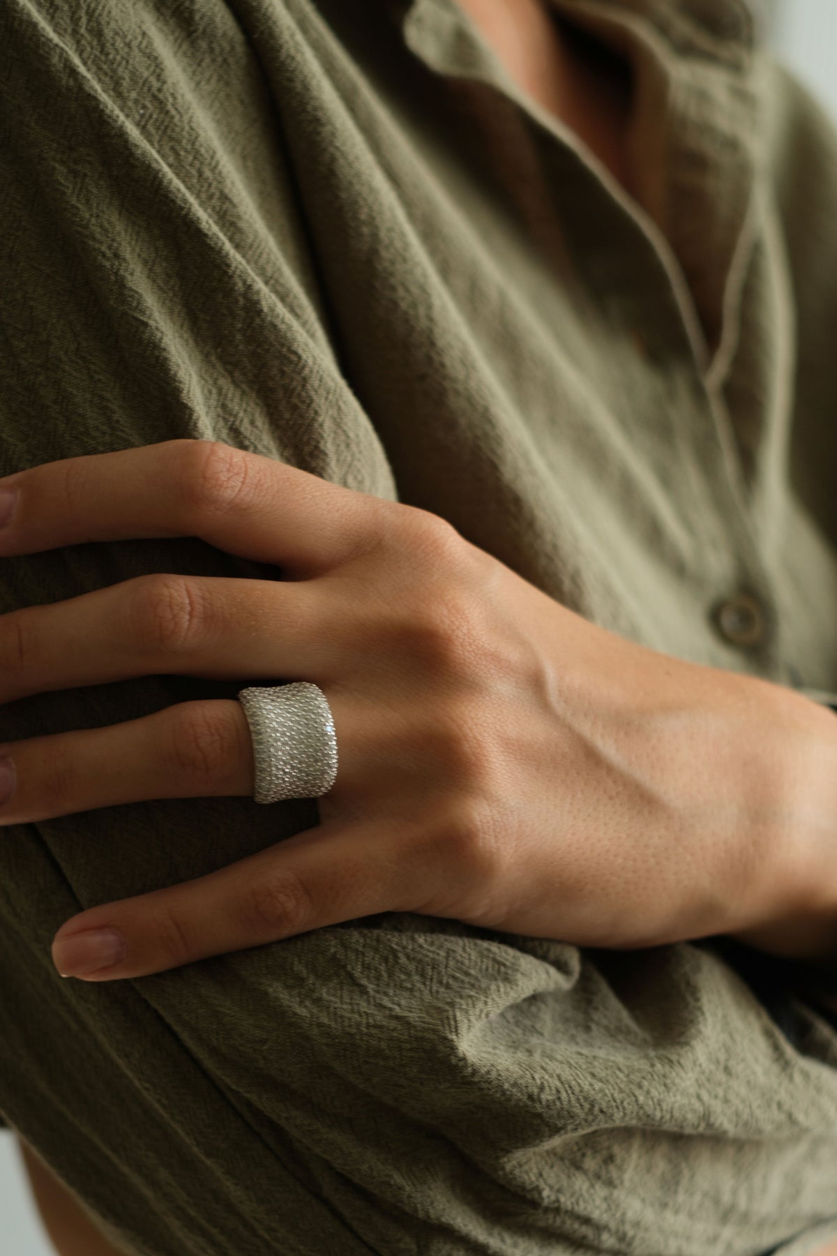 Celeste .925 Sterling Silver Wide-Band Ring