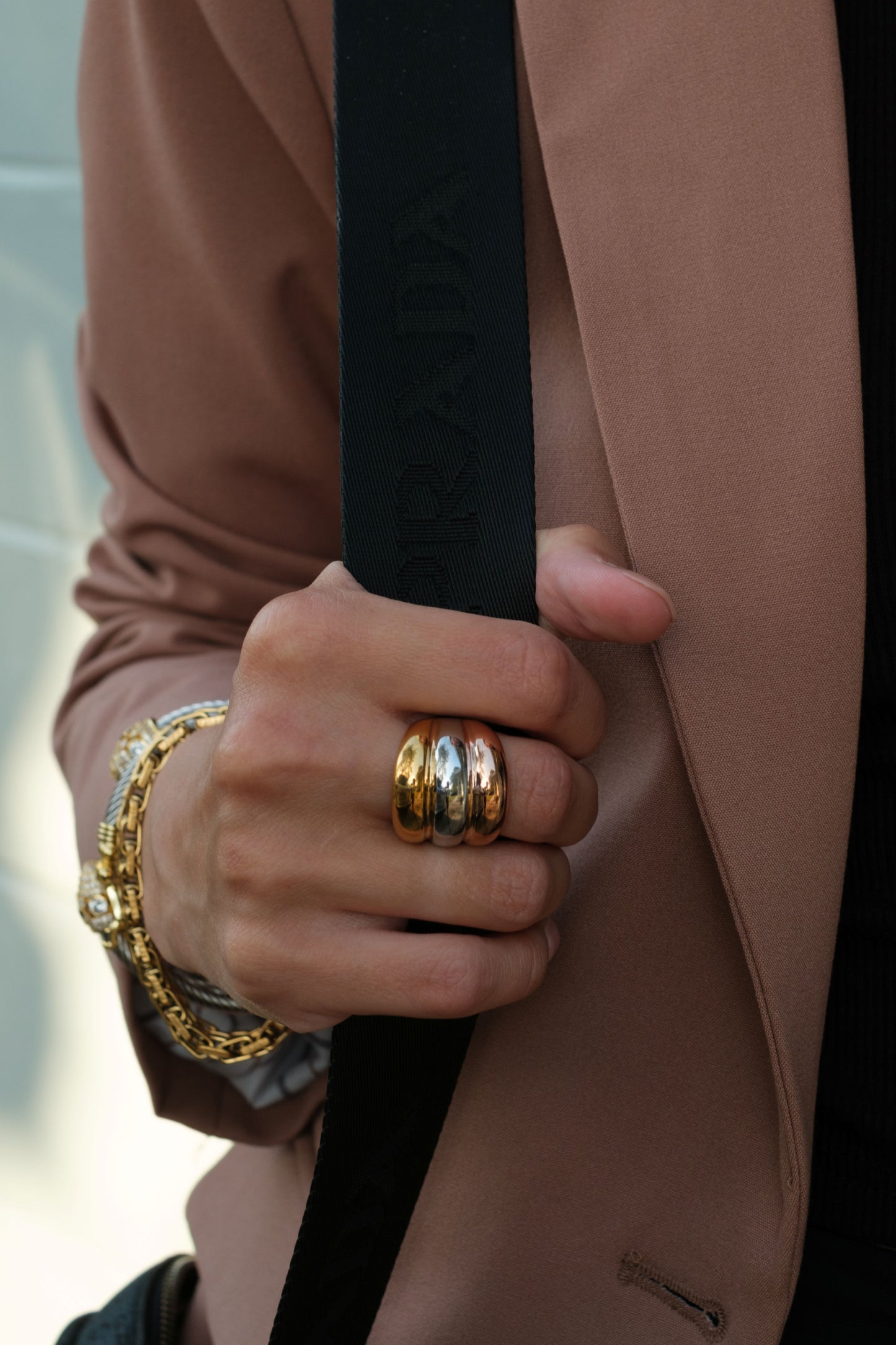 Triple Threat 316L Stainless Steel Tri-Tone Ring